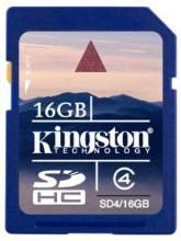 Kingston 16GB SD Class 4 SD4/16GB